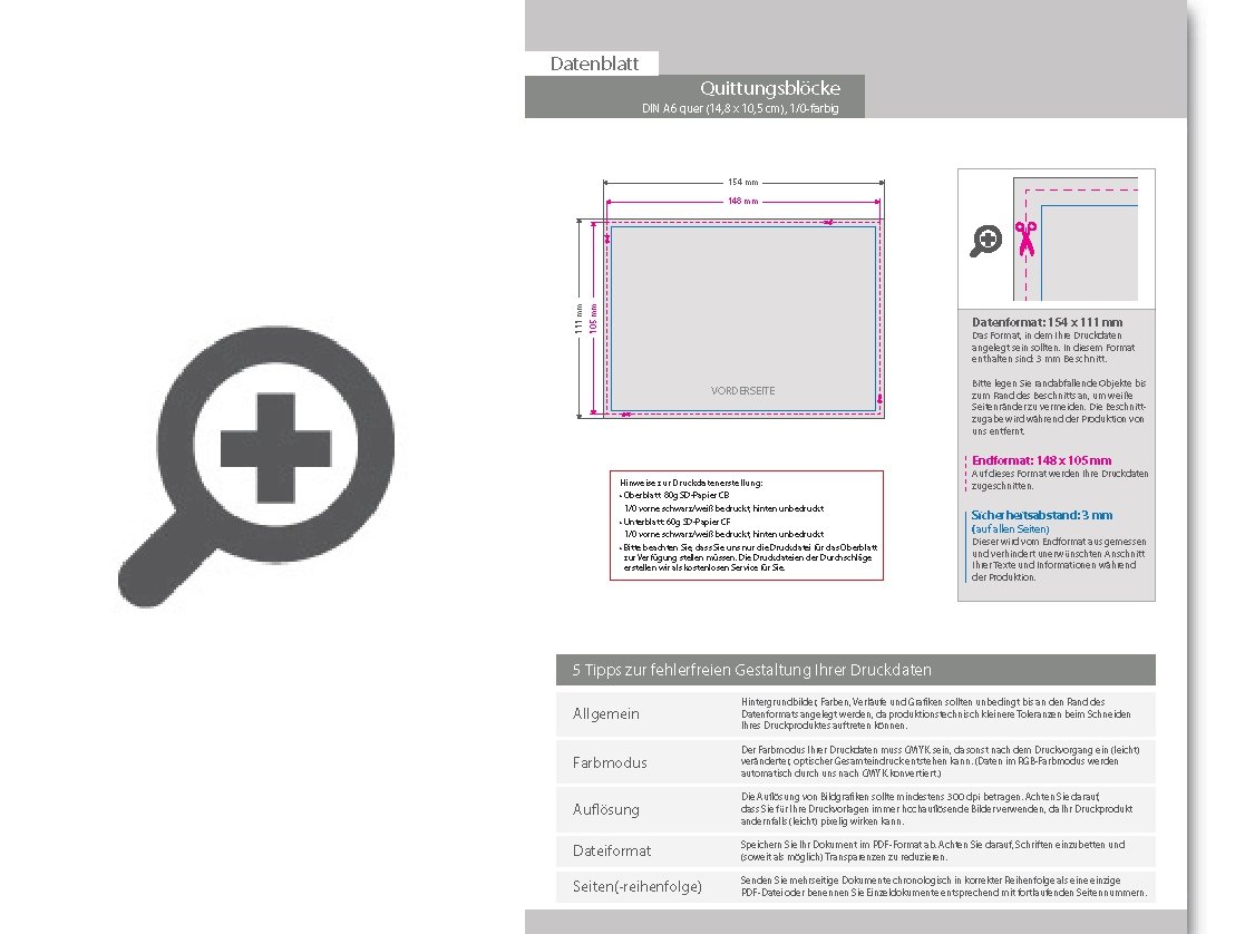 Product Bild quittungsblock_din_a6_quer__5-fach__4_0-farbig__25_s__tze_je_block